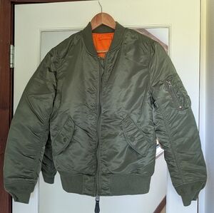 Alpha Industries MA-1 Green Bomber Jacket Size Small
